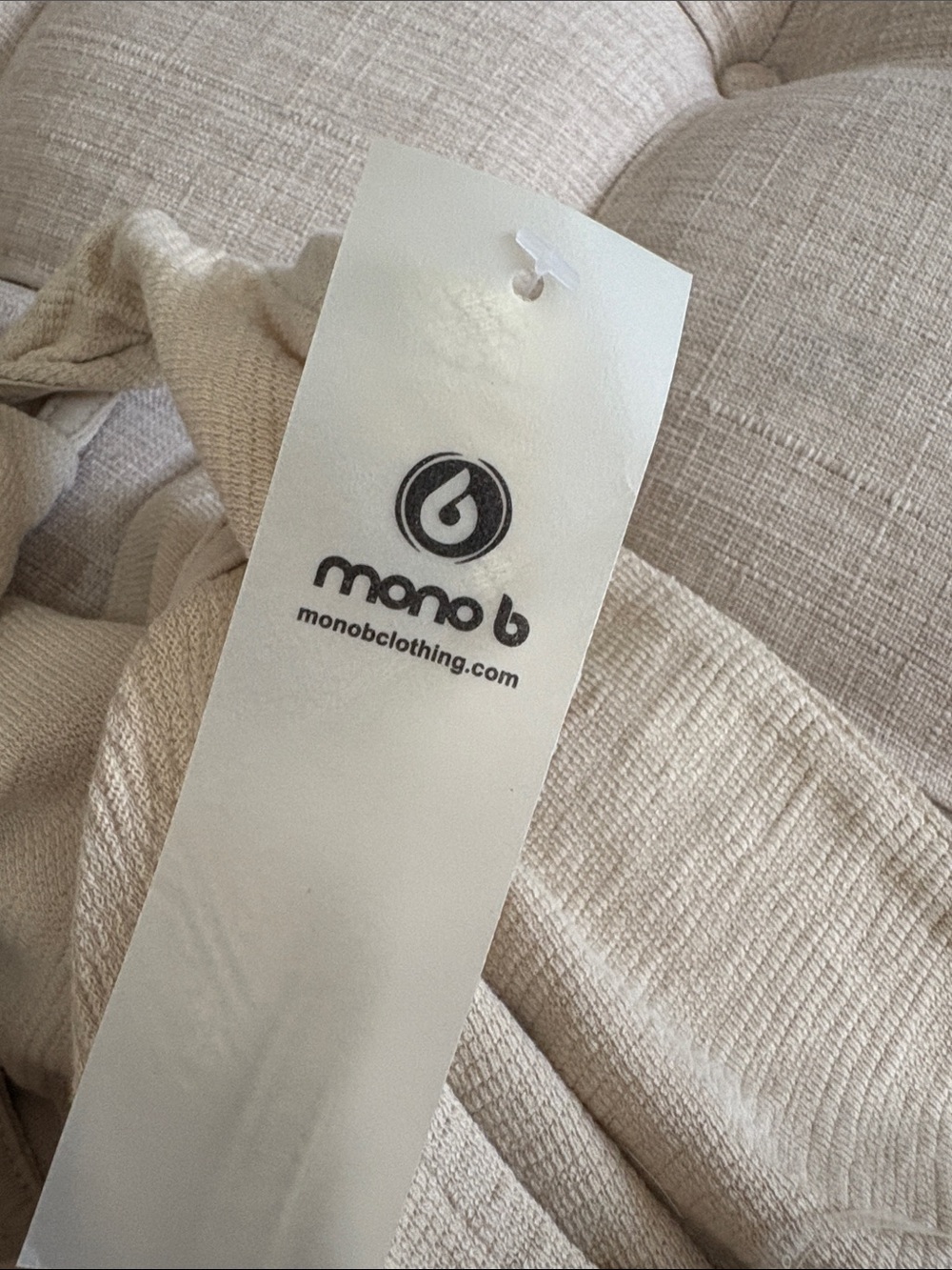 Mono B Beige Sleeveless V‑Back Jumpsuit - Picture 3 of 6